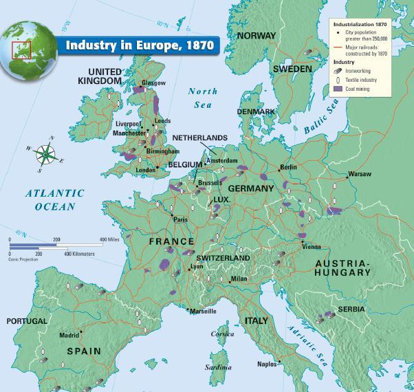 The Industrial Revolution soon spread throughout Europe & America Germany was quick to embrace new industrial technologies Germany had large supplies of coal & iron ore