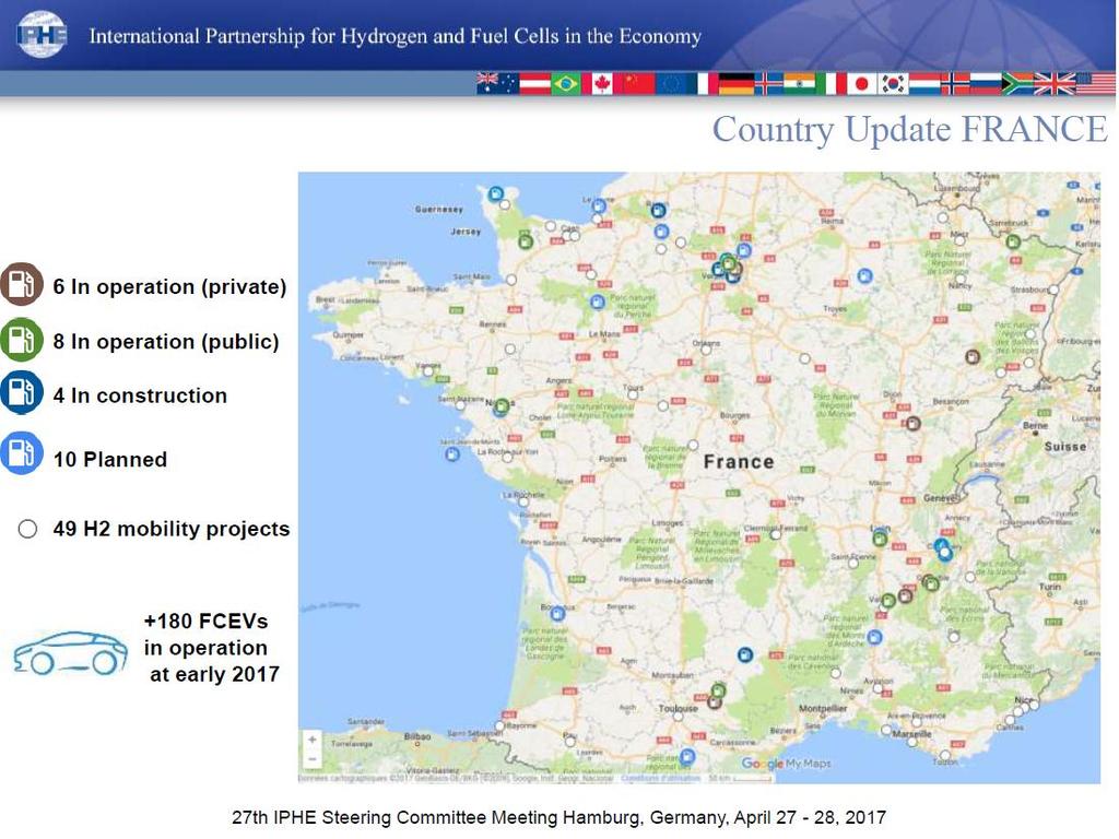 France Deployment: Fleet Vehicles (Predictable Driving) HYPE: FC Taxi Fleet (Hyundai FCEVs) in Paris, with 5 FCEV taxis (Proposed up to 70 FCEVs) HYWAY: Fleet deployment of 50 RE-FCEVs in Grenoble