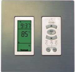 controls & accessories harmony thermostat Exclusive to Nuheat, this energy efficient 7-day programmable in-floor heat sensing thermostat mounts flush to the wall and can be fitted with any