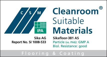 Construction Product Data Sheet Edition 15/07/2013 Identification no: 02 08 01 02 019 0 000009 Sikafloor -381 AS 2-part epoxy coating, chemically highly resistant and electrostatic conductive Product
