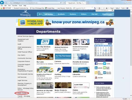 APPENDIX A Maps Guide Go to the City of Winnipeg home webpage: http://www.winnipeg.