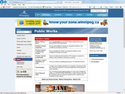 When Departments is selected, click Public works on left menu.