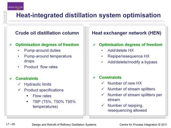 This slide describes the optimisation approaches for