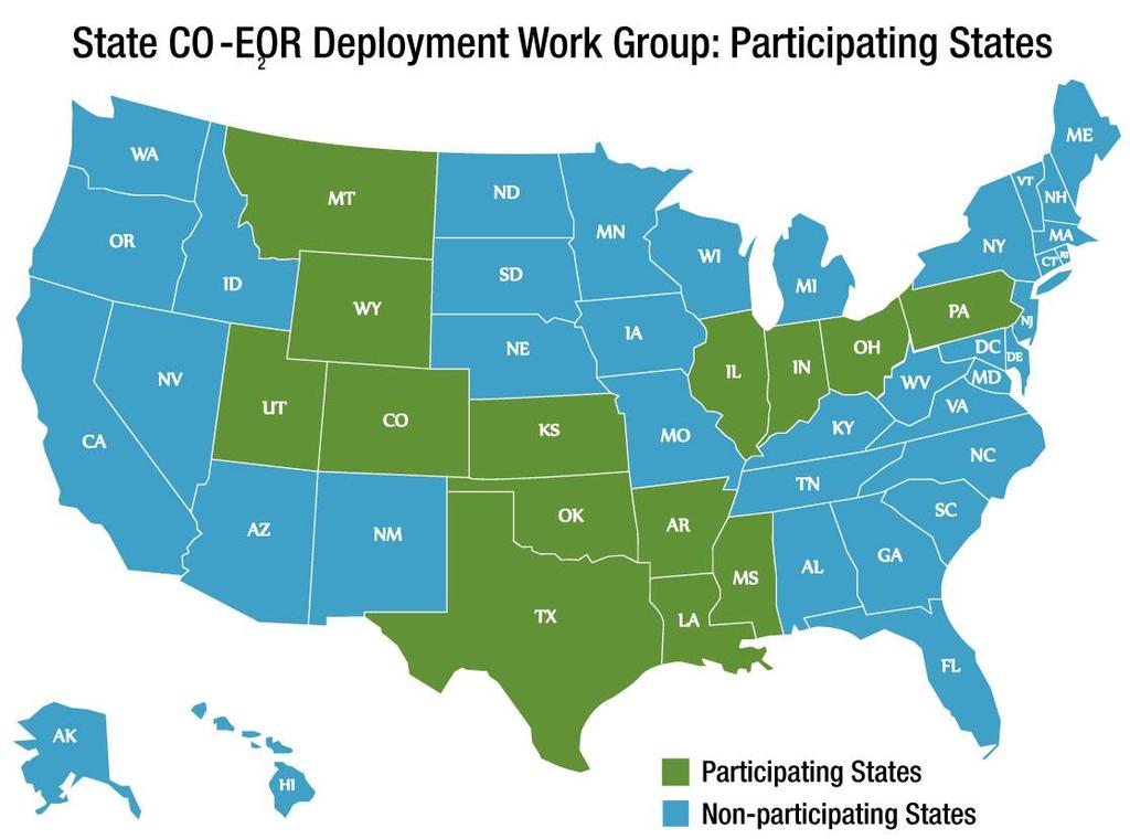 Leadership at the U.S. State Level: State CO 2 -EOR Deployment Work Group Co-convened by Governor Matt Mead (R-WY) and Governor Steve Bullock (D-MT). Staffed by GPI.
