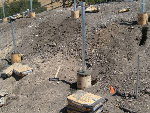 Front posts should be maximum 48 above grade tilt angle, tilt angle maximum 48 degrees. Supports vertical pipes at the proper height and angle until the concrete piers are set.