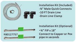 ecs-34/39 easy installation Complete installation kit including bypass, plumbing fittings & drain tubing.