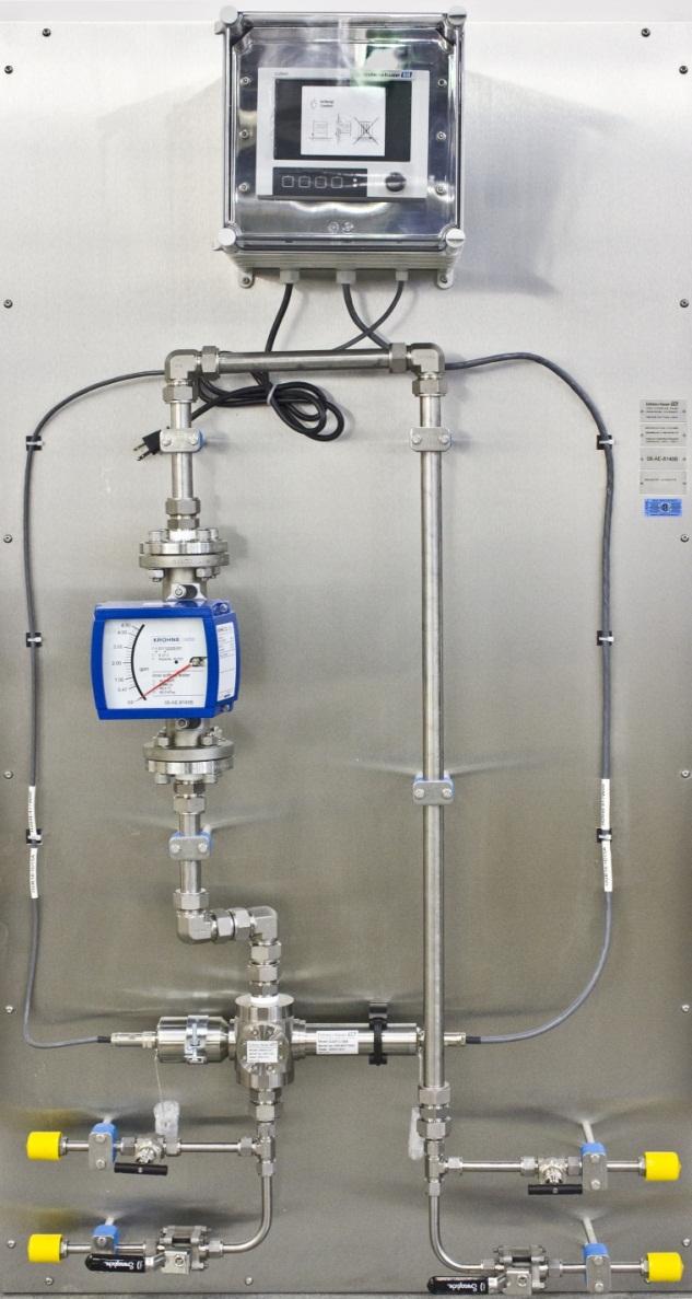 Optical Turbidity Panel Measures turbidity in lime softened produced water at Oil Sands Location (Canada) Pictured panel uses Monel Alloy 400 tubing, fittings, and flowcell, along with a