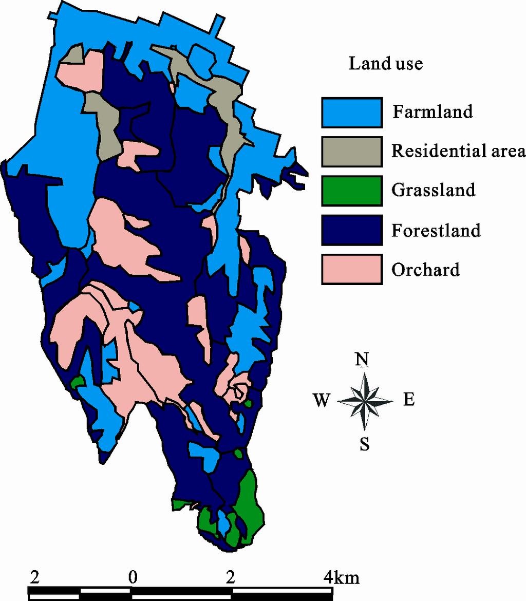 Conservation Service to calculate curve numbers of each EHSU. To estimate curve numbers of EHSU, vector coverage of soil map, and land cover and land use classification were overlain each other.
