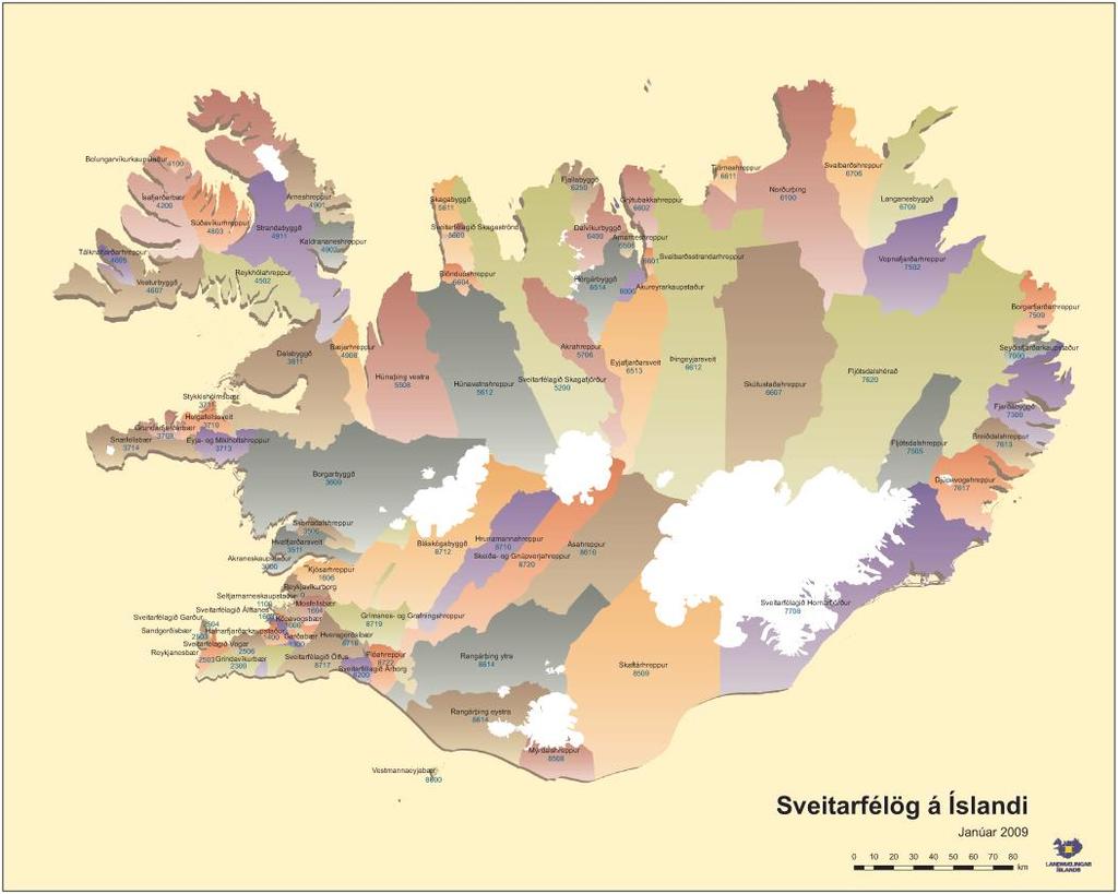 THE ICELANDIC LOCAL LEVEL THE MUNICIPAL BOUNDARIES CONSISTS OF 76 municipalities all with the same legal status and obligations No formal regional level in Iceland but