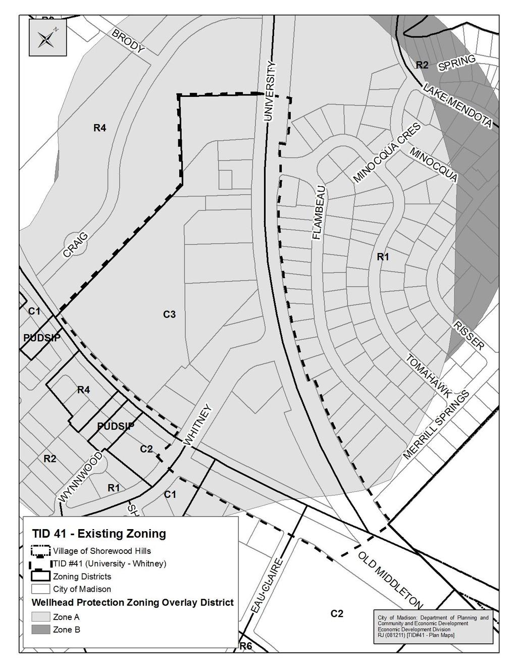 TID 41 Existing Zoning All uses in Wellhead Protection Zoning require the