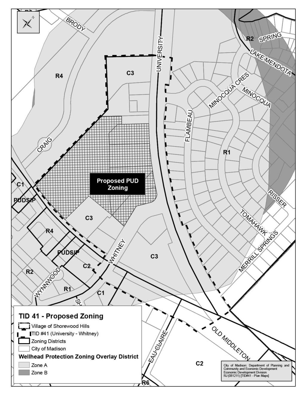 TID 41 Proposed Zoning All uses in Wellhead Protection Zoning require the