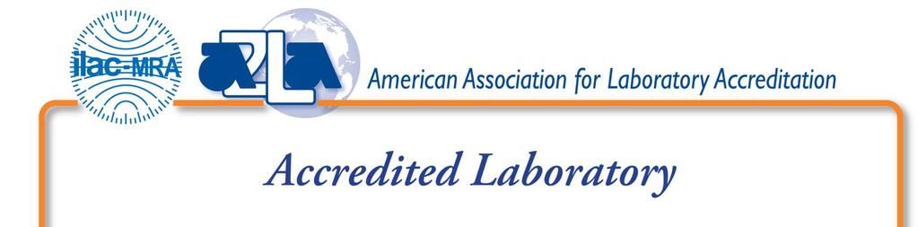 A2LA has accredited New Bedford, MA for technical competence in the field of Mechanical Testing This laboratory is accredited in accordance with the recognized International Standard