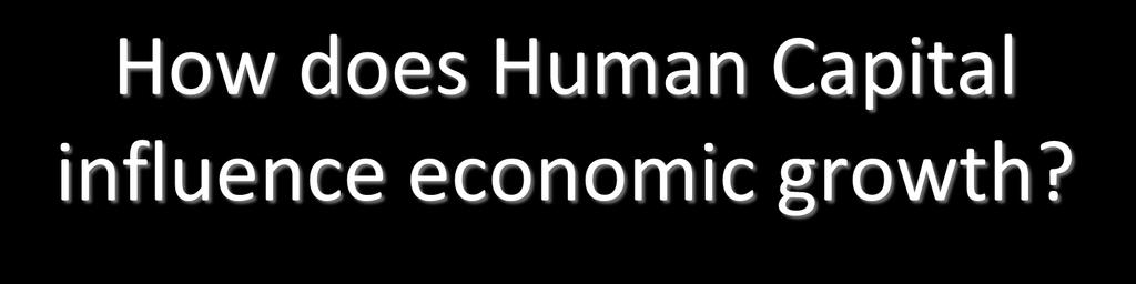 How does Human Capital influence economic growth?