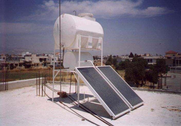 Typical thermosyphon solar water heater TEI Patra: 3-18