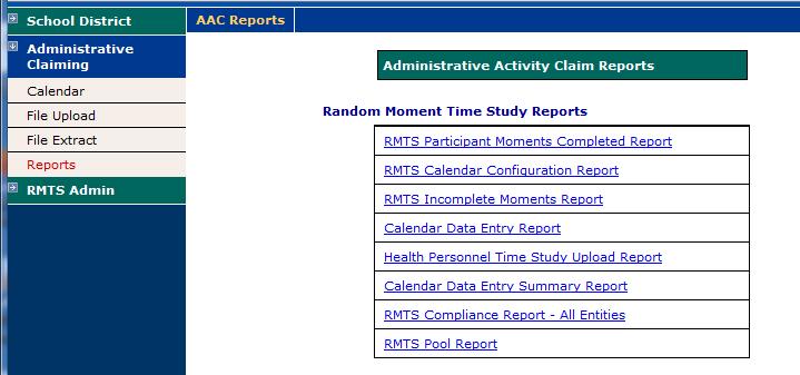 Calendar Data Entry Report When you click on the Calendar Data Entry Report, you need to identify the criteria of the calendar information you want to review.