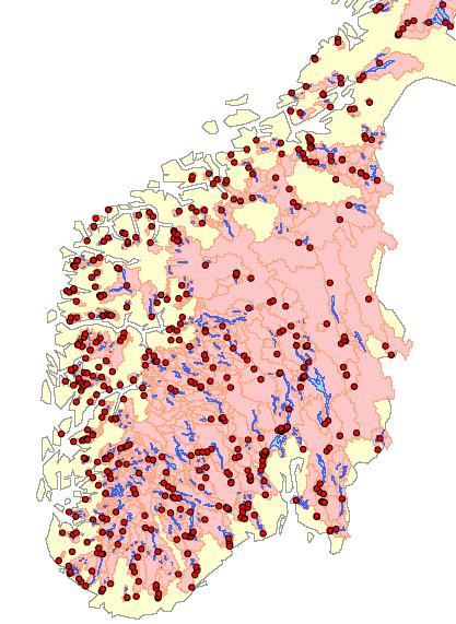 Large hydropower plants in Norway 1250 Hydropower plants, 330 > 10 MW Total