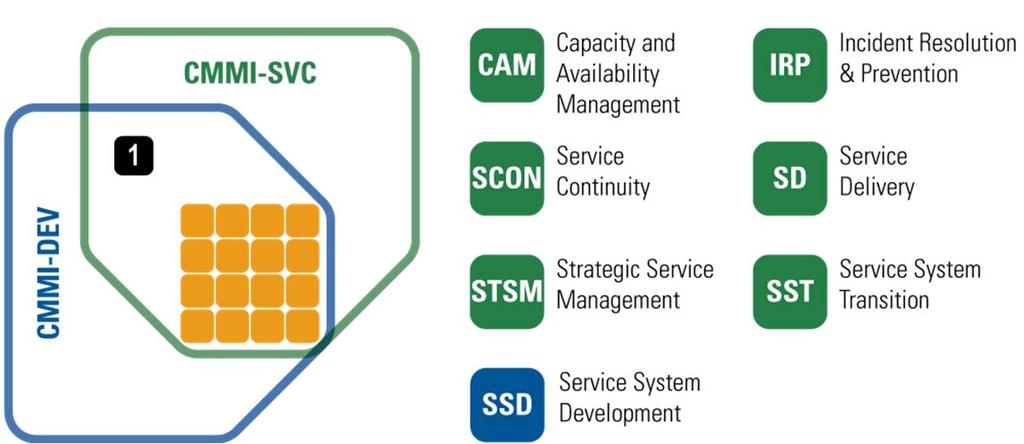 A Quick Look at CMMI-SVC CMMI-SVC Services-specific PAs *CMMI-SVC addition Define, and Establish, and Deliver