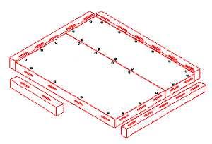 Start by aligning the first floor beam with the cam locks on one side of the floor panels.