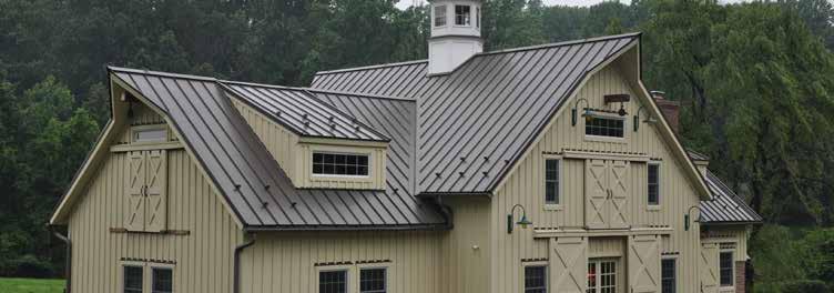 STANDING SEAM PANELS FABRAL 1 1/2 SSR 1 ½ SSR in Antique Bronze is shown here equipped with Snow Retention System.