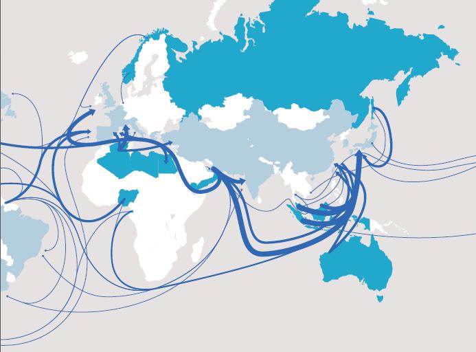 LNG maritime routes and trade