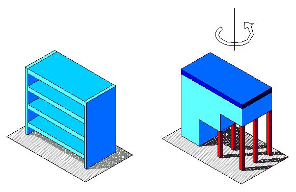 Nonsymmetrical Buildings In Vertical Direction Little torsion develops Excessive torsion develops d) Buildings that are