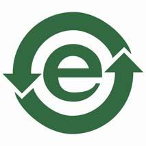 Marking of the EFUP Symbol 1 Symbol 2 Signifies a product with none of the six substances above the MCV. Suggested color for this logo is Green.