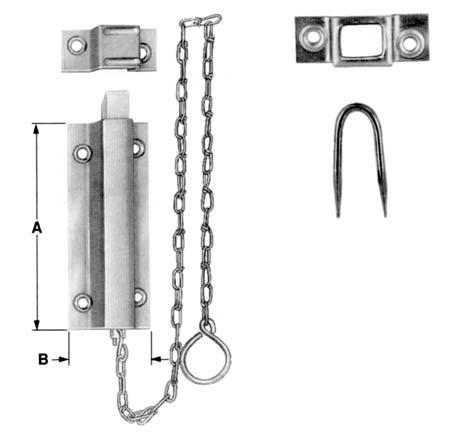 HASPS Double Hinge Safety Hasps Extra Heavy Barrel Bolts Heavy Duty For security, screws are concealed when hasp is closed Includes rigid, non swivel staple Ribbed design for added strength