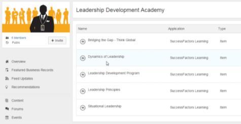 Integrating SAP Jam and SuccessFactors Learning Automatic group invitations Related SAP Jam content visible within search Integration Points Learning Catalogue Users can search the LMS catalog and