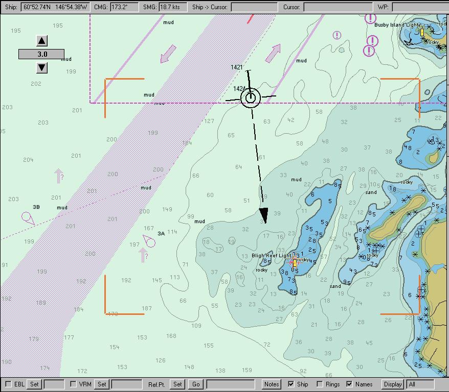 ENC Enables Hazard Avoidance by Creating Visibility for Submerged Marine Hazards ENC vector charts provide realtime navigation information to avoid grounding by: Providing warnings