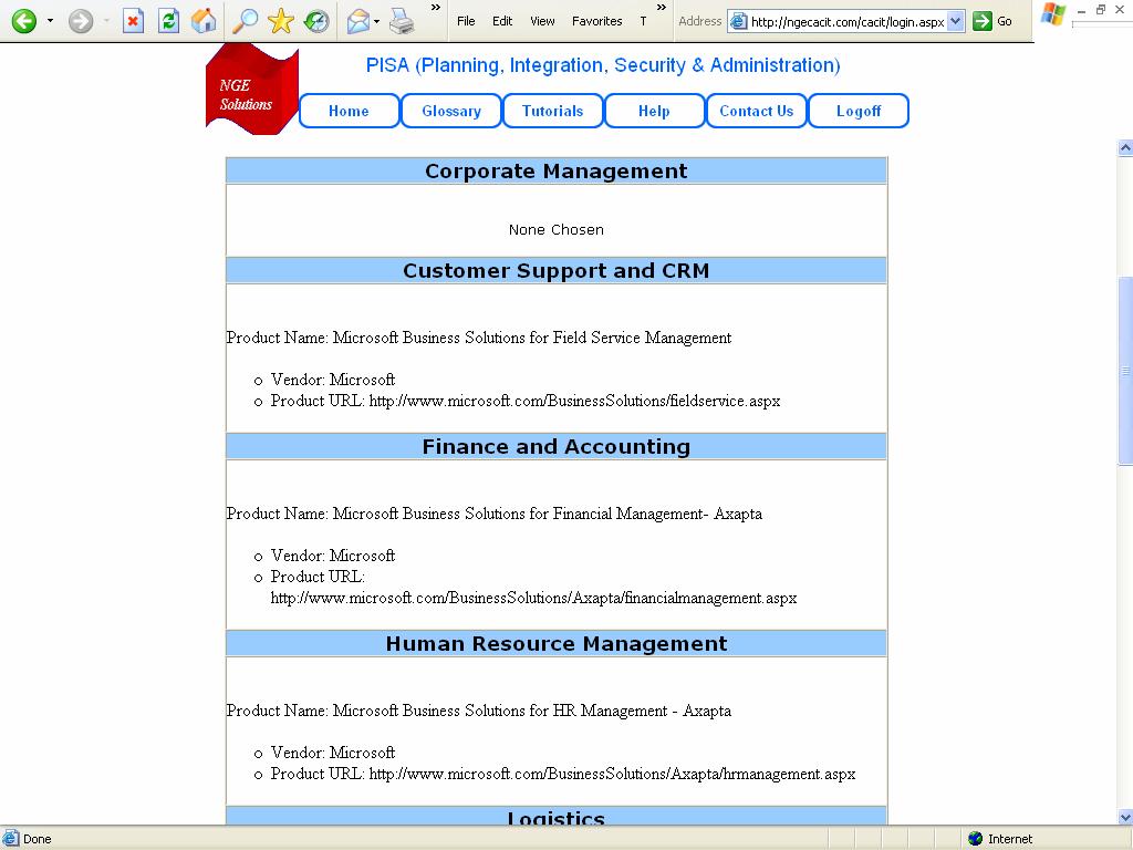 The following screenshot shows the summary of Application Plan produced by the Application Advisor.