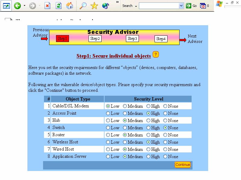 2.7. Security Advisor The Security Advisor analyzes the security features of the models developed so far and suggests a security plan that can be used to secure networks, databases, applications,