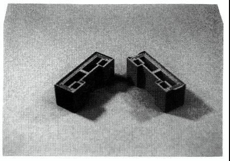 Fig4b. Complex three dimensional shapes exhibiting excellent part definition fabricated by SLS. Fig.4b shows two similar parts that have both definition and dimensional tolerances.