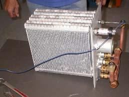 Figure 3.2 Picture of the heat exchanger assembly of a sorbent reactor One reactor contains three heat exchangers connected in parallel.