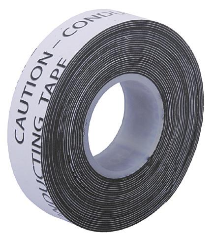 - Non tacky. - No electrolytic corrosion. - Ozone resistant. - Printed CAUTION-CONDUCTIVE TAPE to avoid confusion. CEP61 19 4.5 0.