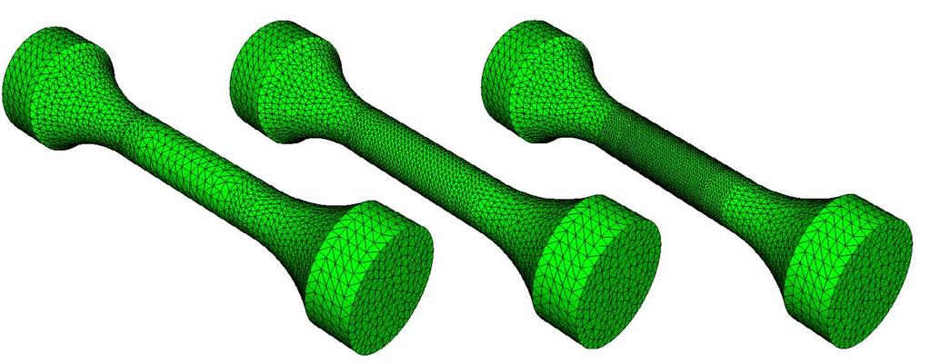 29 Mesh Node Spacing = 1 mm 0.5 mm 0.3 mm Figure 24 Three example FEA meshes of node spacing 1, 0.5 and 0.