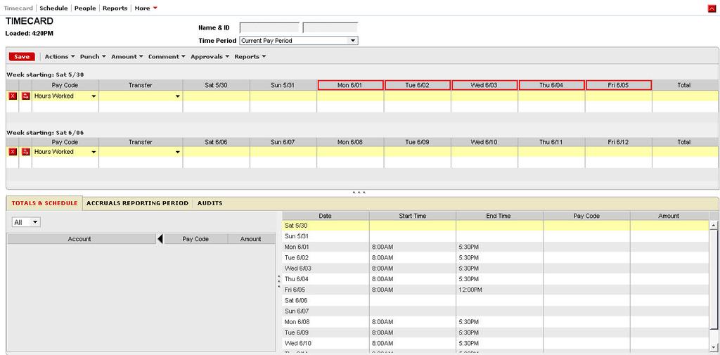 Entering Time in a Project View Timecard Click in the cell for Hours Worked on the day that has been worked. Type the number of hours worked.
