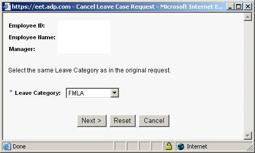 Use the drop down for Leave Category to select the