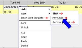 use this method of correction. The approved Time Off Request writes a pay code edit to the schedule as a holding area.