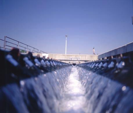 As the river flows downstream, oxygen naturally enters the water so the organisms can breathe. At the water reclamation plant, air is fed mechanically.