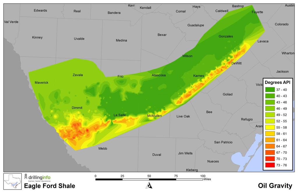EagleFord Oil Gravity Map Steven Ilkay,