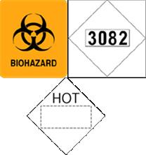 One set of the exceptions to these placarding requirements provided for in the HMR involves the seven groups of materials listed here: 1. Division 6.2 Infectious substances 2.