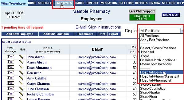 Related Topics: Adding New Employees Enter E-Mails for Automatic Forwarding Viewing Employee
