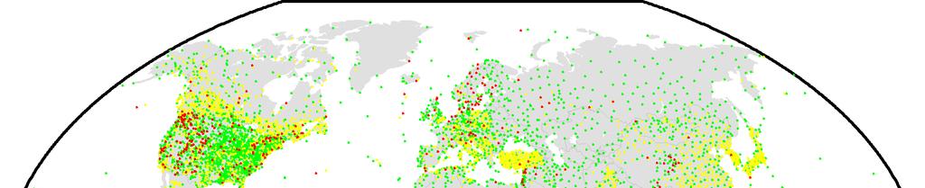 Figure 4.1.1 compares CRU station locations with 7280 stations used in GHCN.