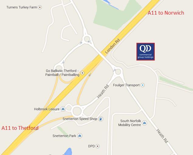 Snetterton Distribution Centre Address: QD Distribution Centre Harling Road Snetterton Norfolk NR16 2JU Main Office: 01953 715200