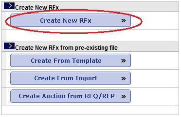 RFx - Use this button to create an RFQ from scratch.