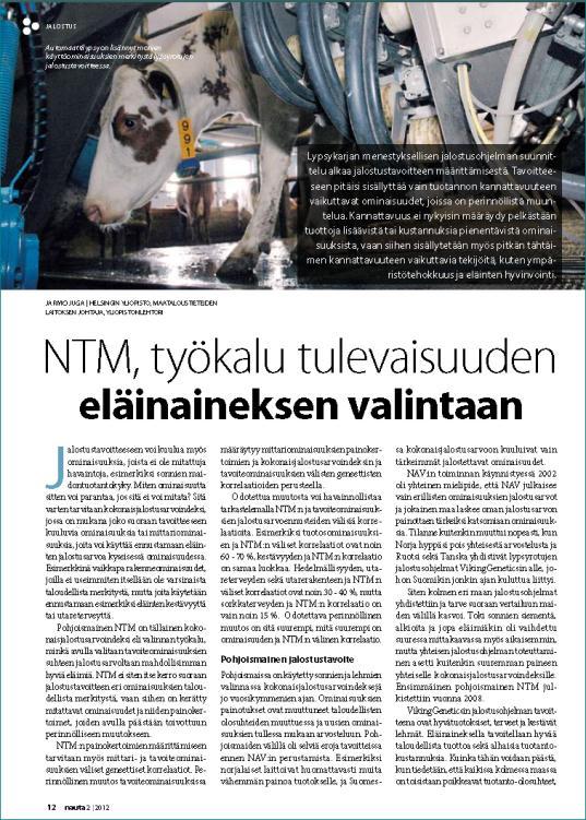 Finnish NTM promotion in 2012