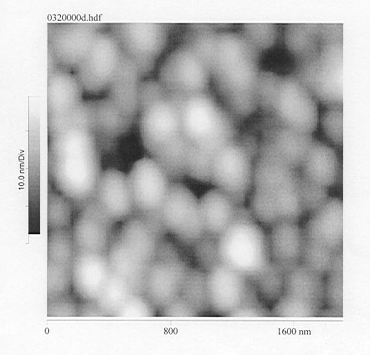 91 Ordering 80 nm Figure 2.7. AFM image of polysilicon grains doped with boron at 1070 o C (Scan area - 2µ m x 2µ m).