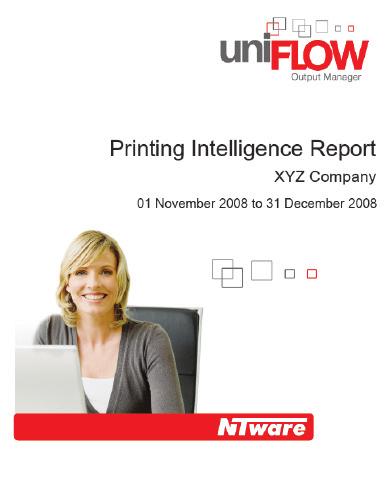 uniflow Printing Intelligence Report Environmental information Breakdown of MFP usage Printing Intelligence reports can show the current state of the