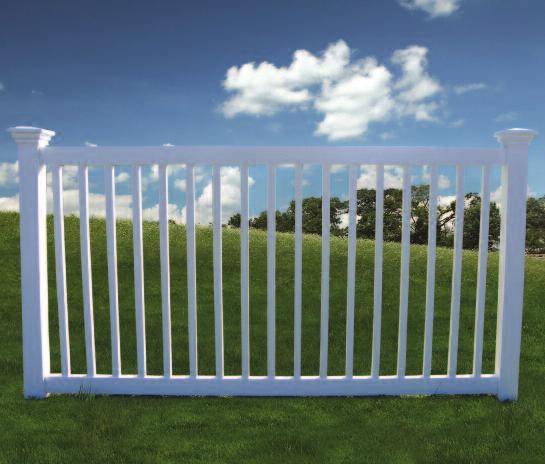 POOL FENCES FAIRFIELD ARCADIA Colors: White and Almond Rails: 2'' x 3 1/2'' Top and Bottom