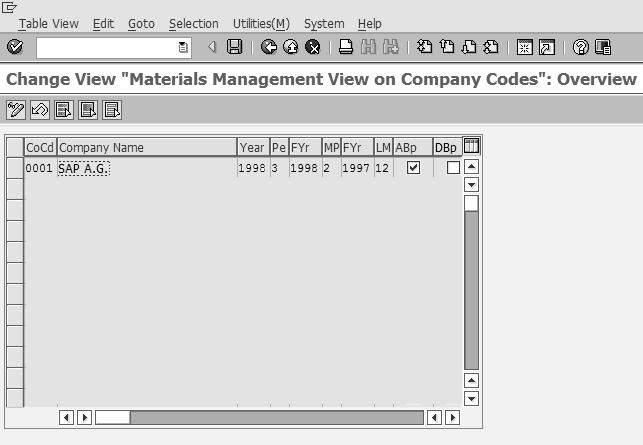 Step 2: Provide details such as name, company code, along with the fiscal year and the period for that. Click on Save. Company code is now maintained for materials management.
